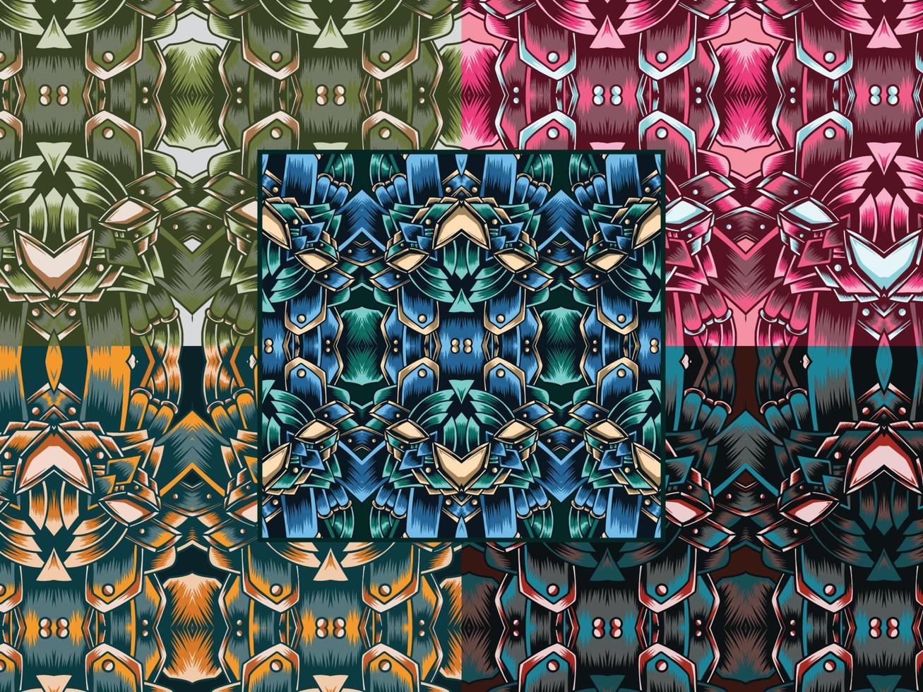 combinaison de couleurs de motifs décoratifs ornementaux vecteur