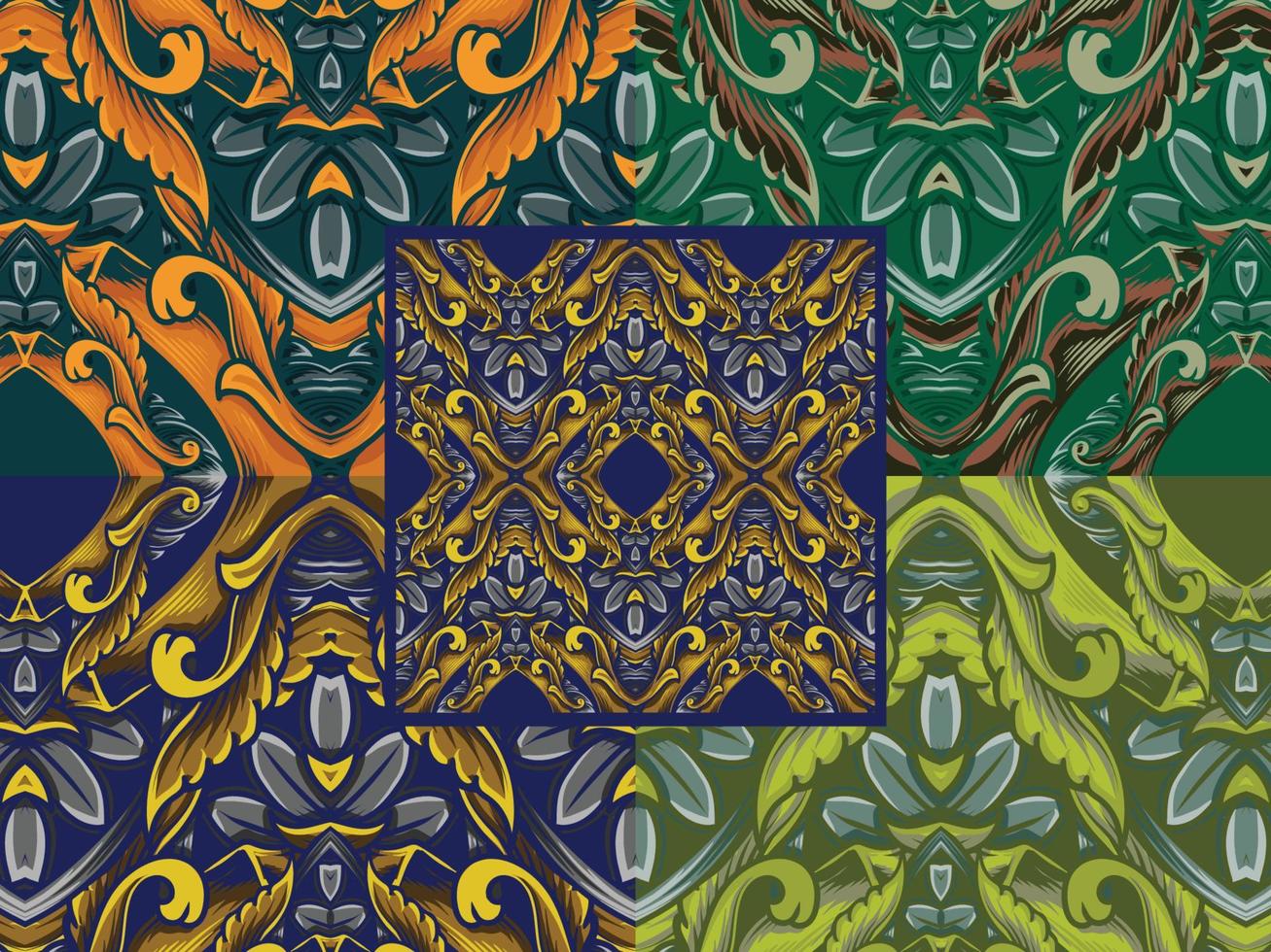 combinaison de couleurs de motifs décoratifs ornementaux vecteur