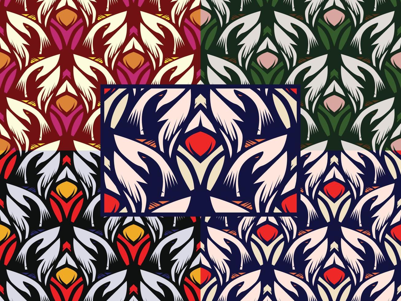 combinaison de couleurs de motifs décoratifs ornementaux vecteur