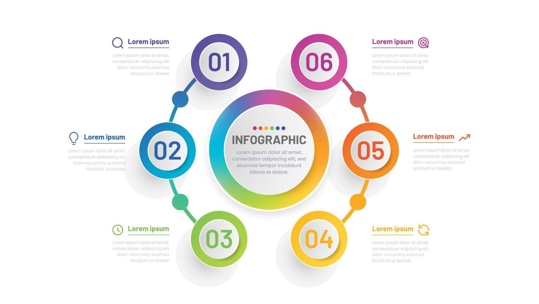 vecteur de conception de modèle infographique d'étapes commerciales