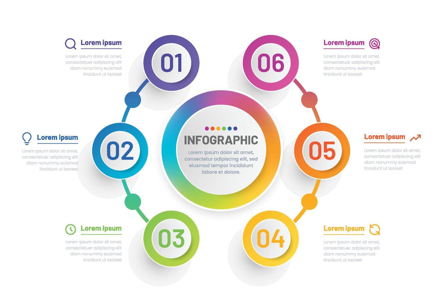 vecteur de conception de modèle infographique d'étapes commerciales