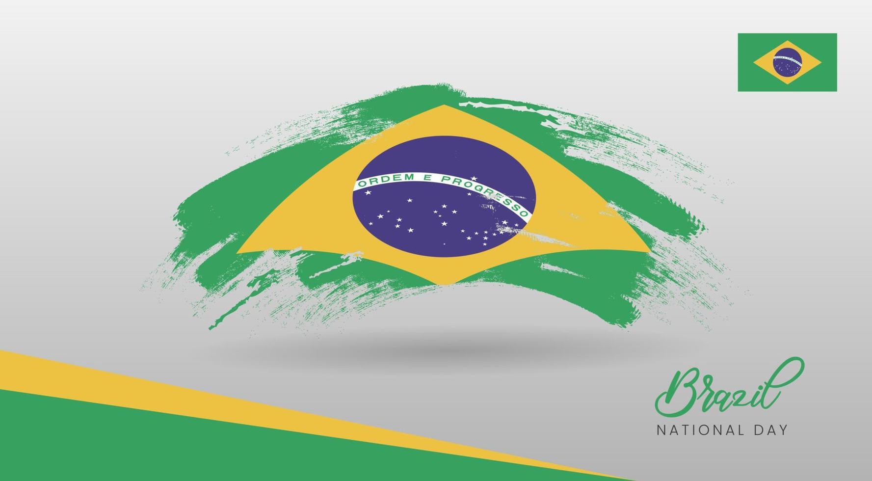 bonne fête nationale du brésil. bannière, carte de voeux, conception de flyer. conception de modèle d'affiche vecteur