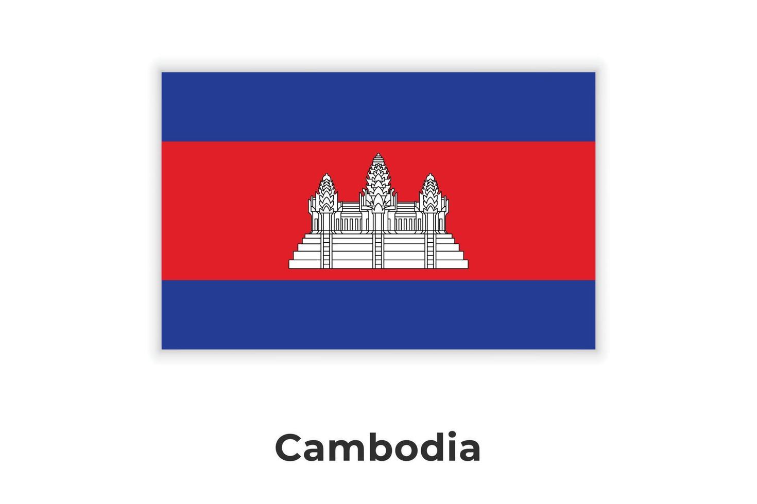 le drapeau national réaliste du cambodge vecteur