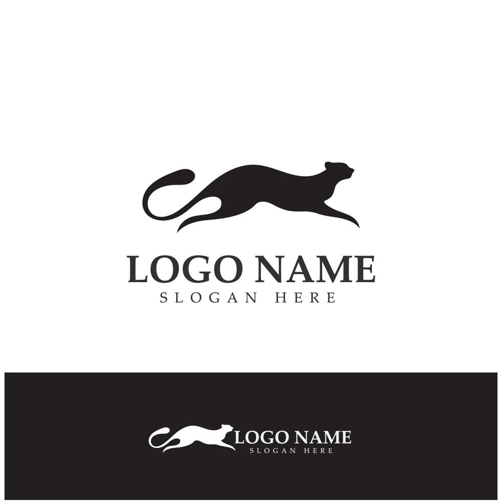 logo de guépard avec silhouette plate et couleur emballée avec un vecteur de concept moderne