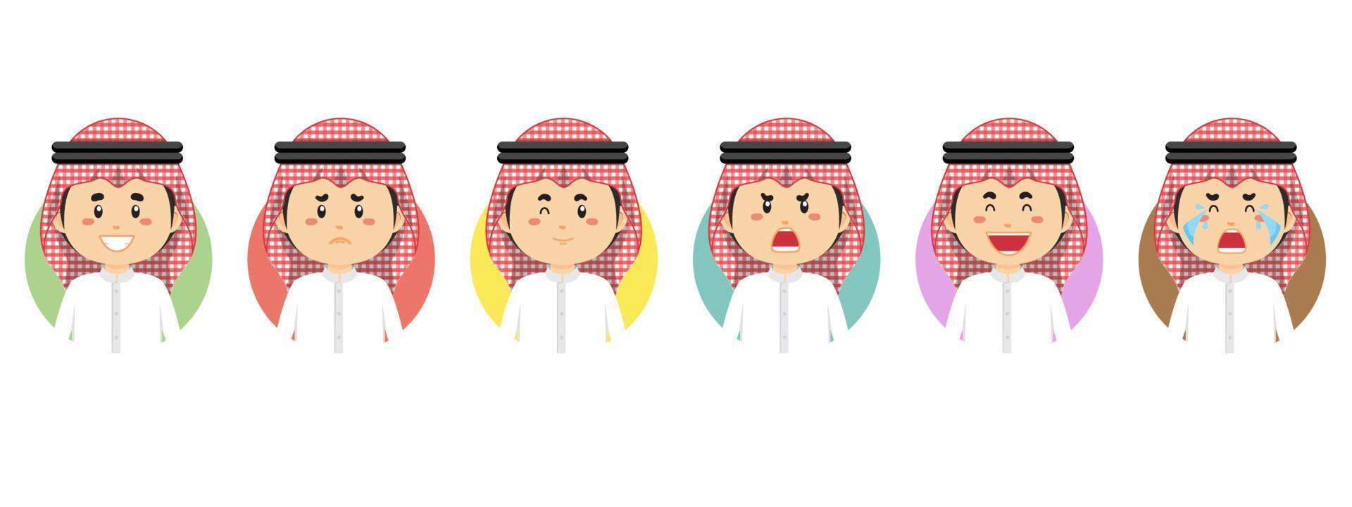 avatar jordanie avec diverses expressions vecteur