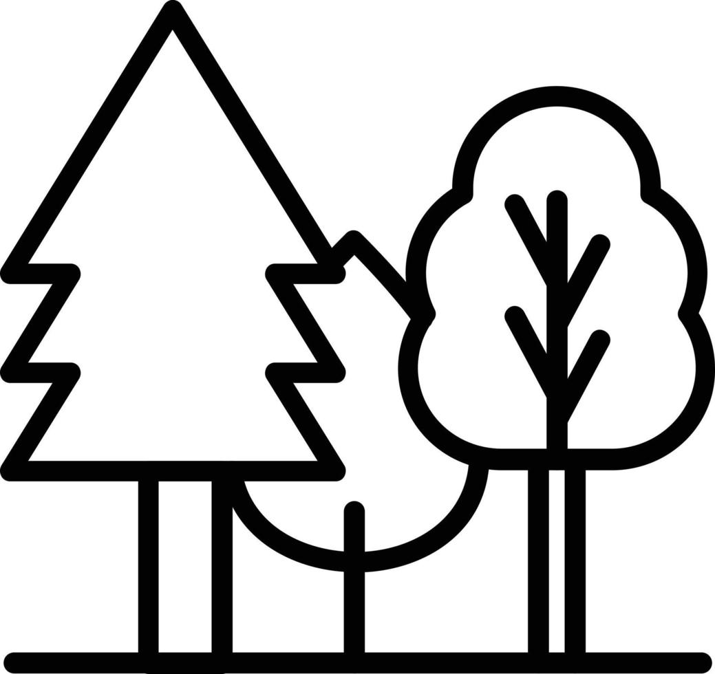 icône de ligne vecteur forêt