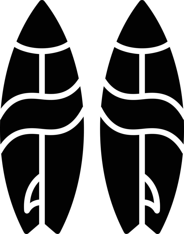 icône de glyphe de planche de surf vecteur