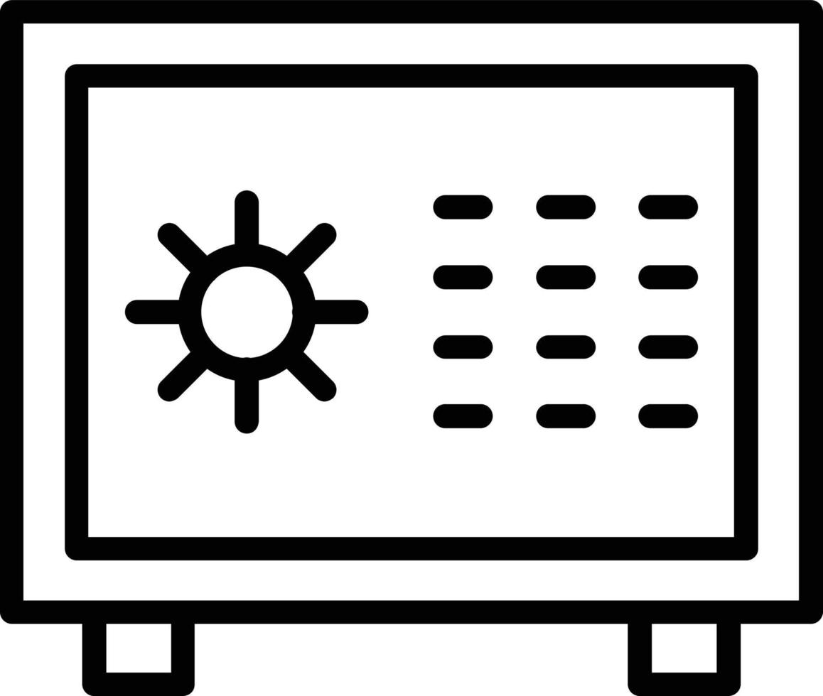 icône de ligne de vecteur de coffre-fort