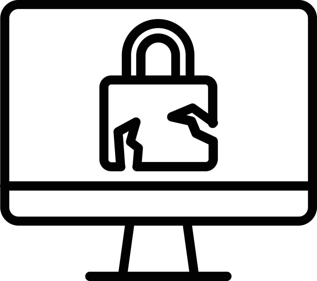 icône de ligne de vecteur de violation de sécurité