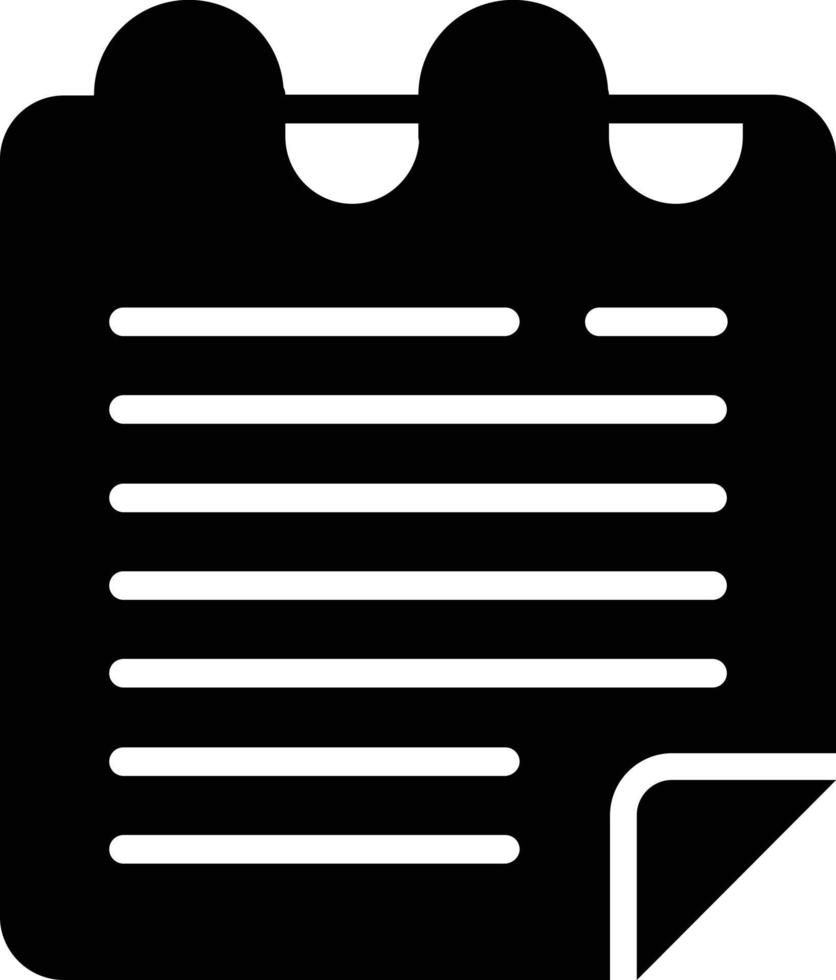 icône de glyphe de vecteur de notes autocollantes