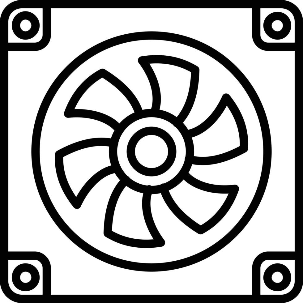 icône de ligne de vecteur de ventilateur
