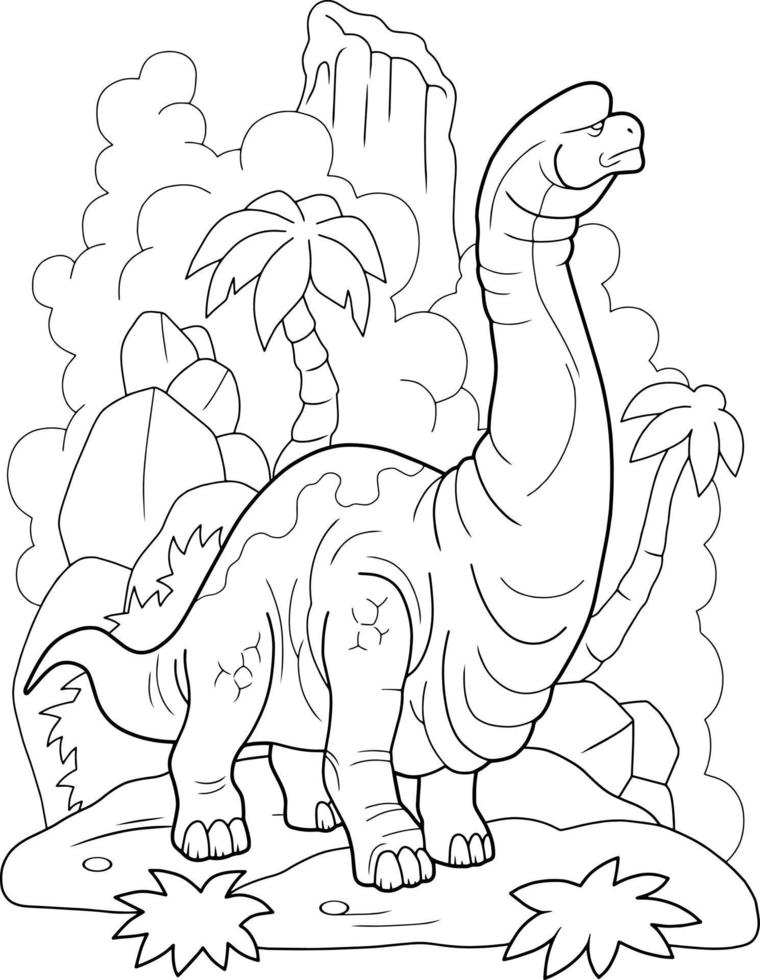 brachiosaure de dinosaure préhistorique de dessin animé vecteur