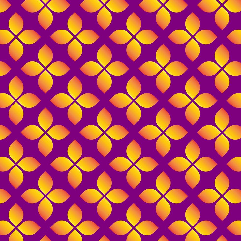 motif violet abstrait sans soudure avec des fleurs géométriques orange pour toile de fond, textile, papier d'emballage vecteur