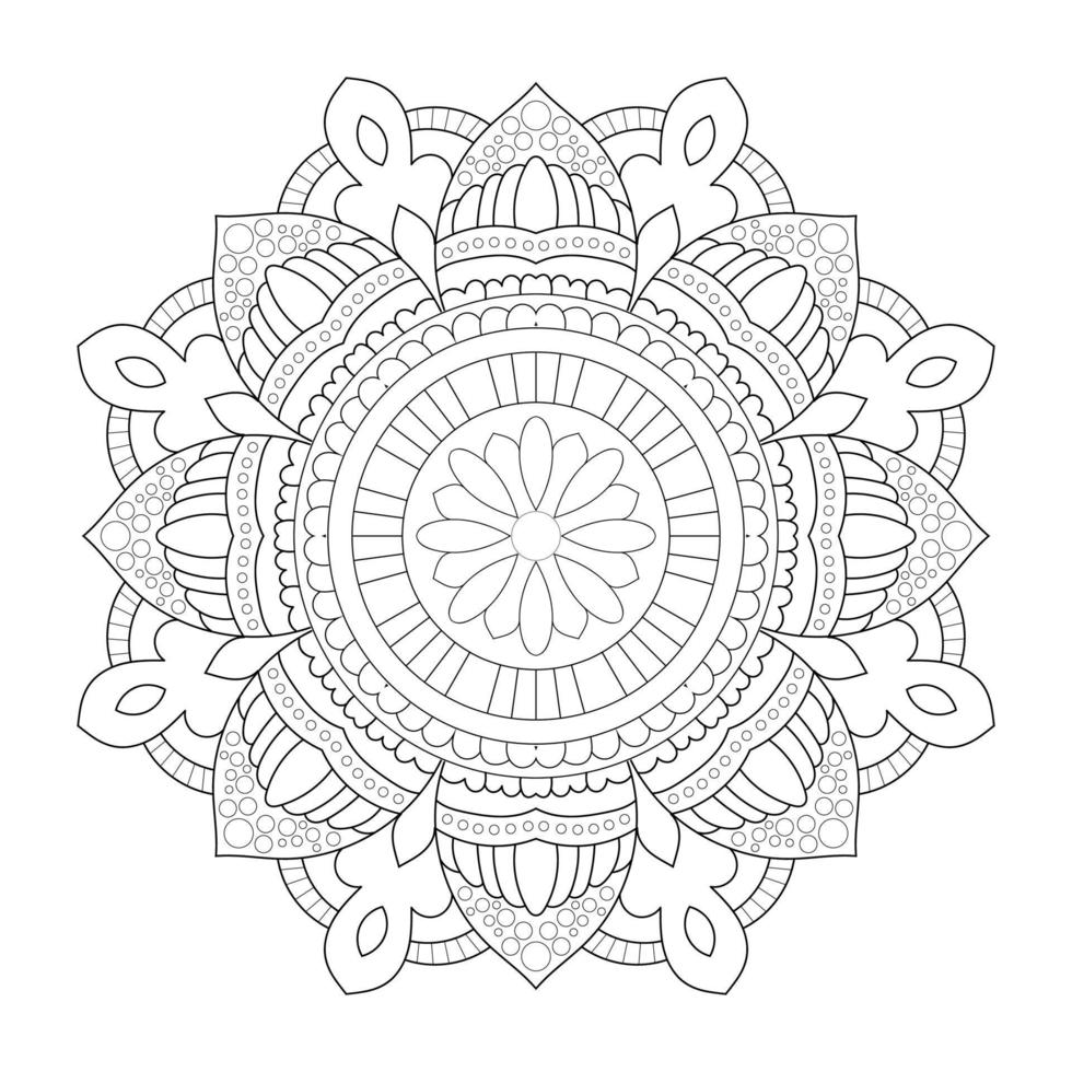 conception de mandala avec motif floral de style arabesque ethnique arabe vecteur