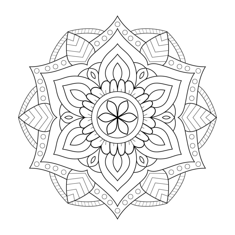 conception de mandala avec motif floral de style arabesque ethnique arabe vecteur