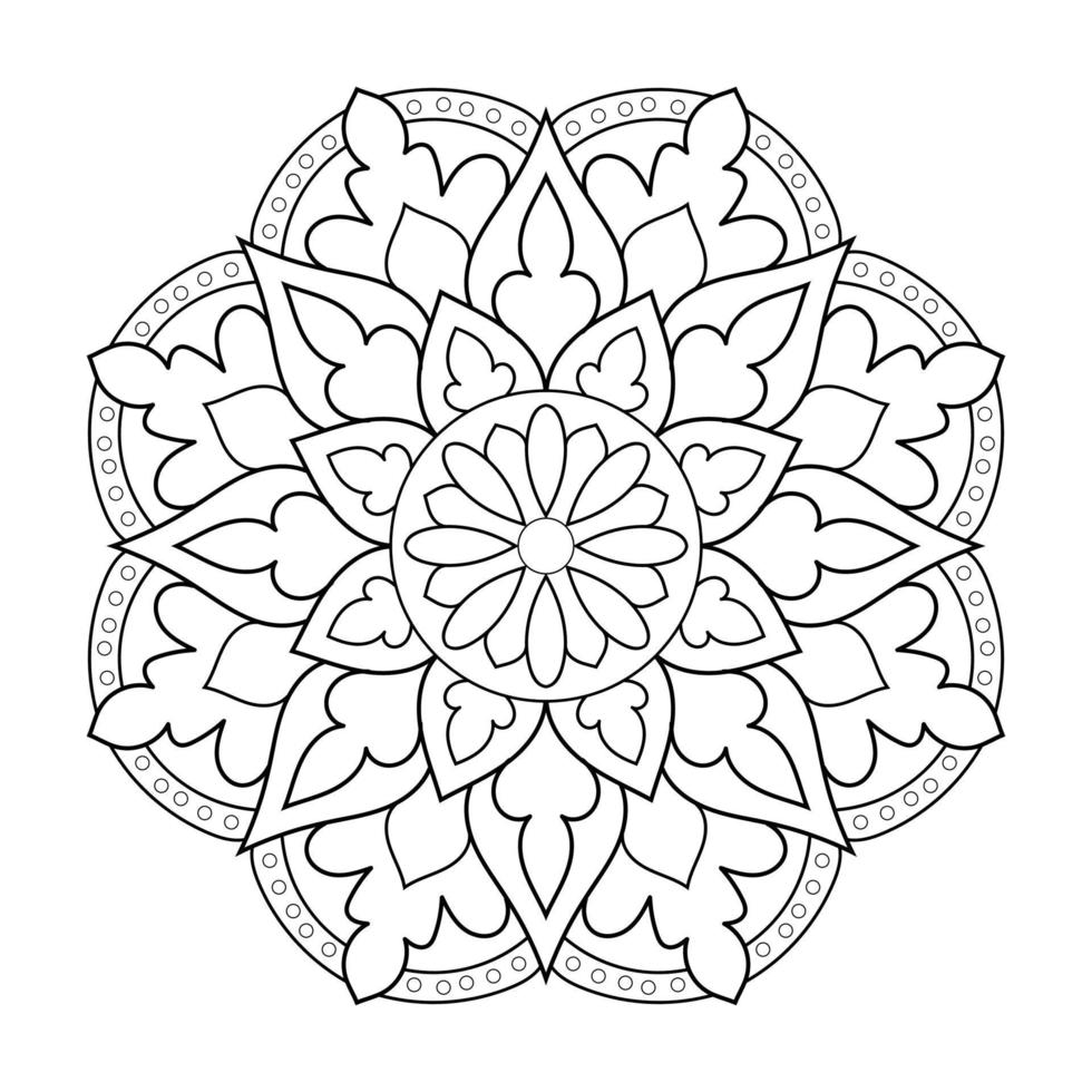 conception de mandala avec motif floral de style arabesque ethnique arabe vecteur
