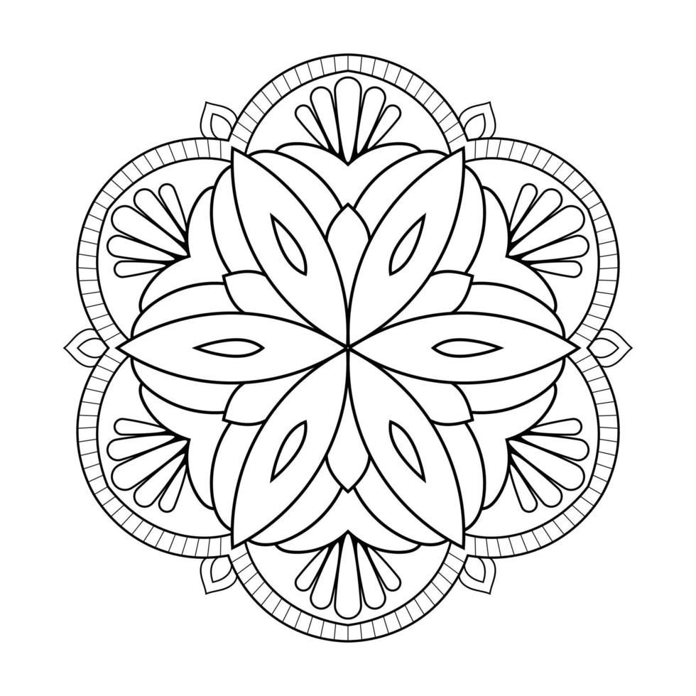 conception de mandala avec motif floral de style arabesque ethnique arabe vecteur