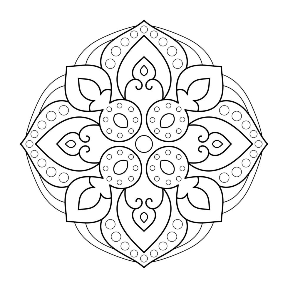 conception de mandala avec motif floral de style arabesque ethnique arabe vecteur