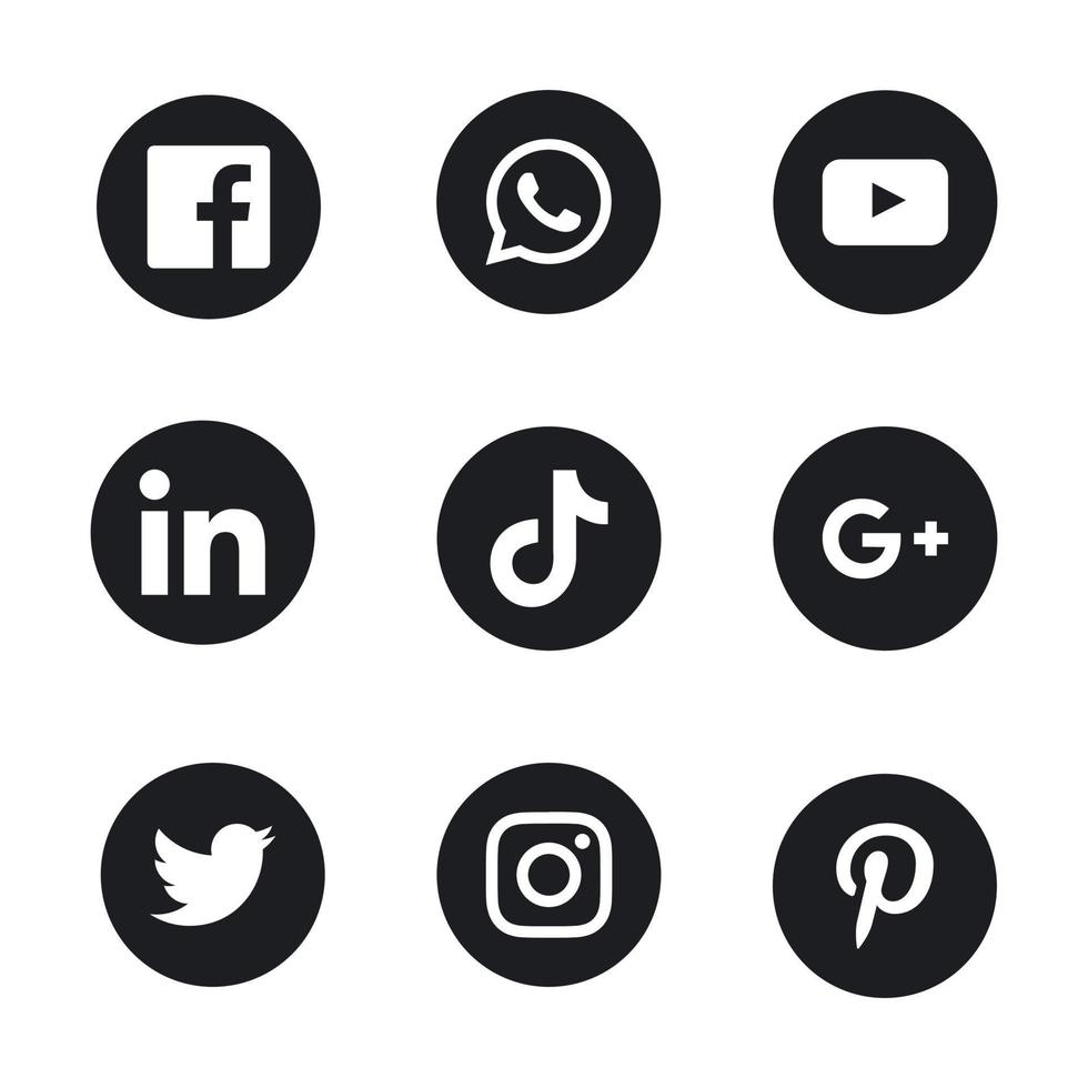 icônes de médias sociaux art vectoriel, icônes et graphiques vecteur