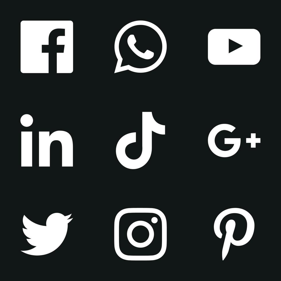 icônes de médias sociaux art vectoriel, icônes et graphiques vecteur