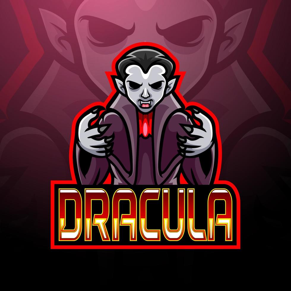 conception de mascotte de logo esport dracula vecteur