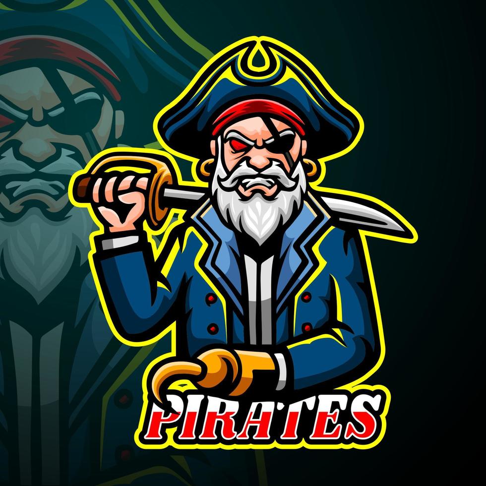 création de logo esport sport mascotte pirates vecteur