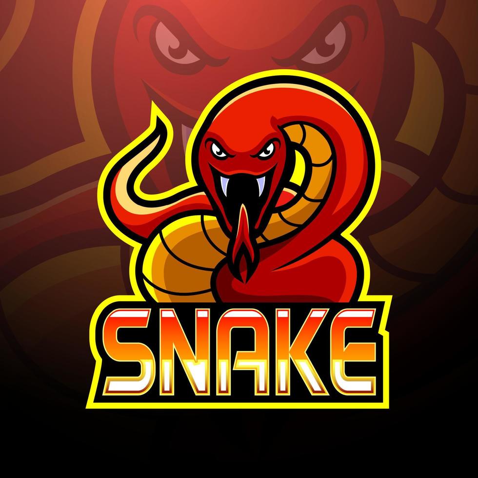 conception de mascotte de logo esport serpent vecteur