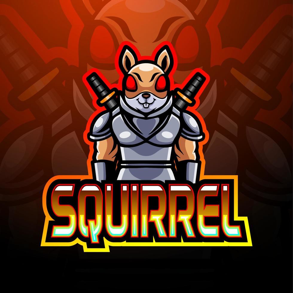 création de mascotte de logo esport écureuil vecteur