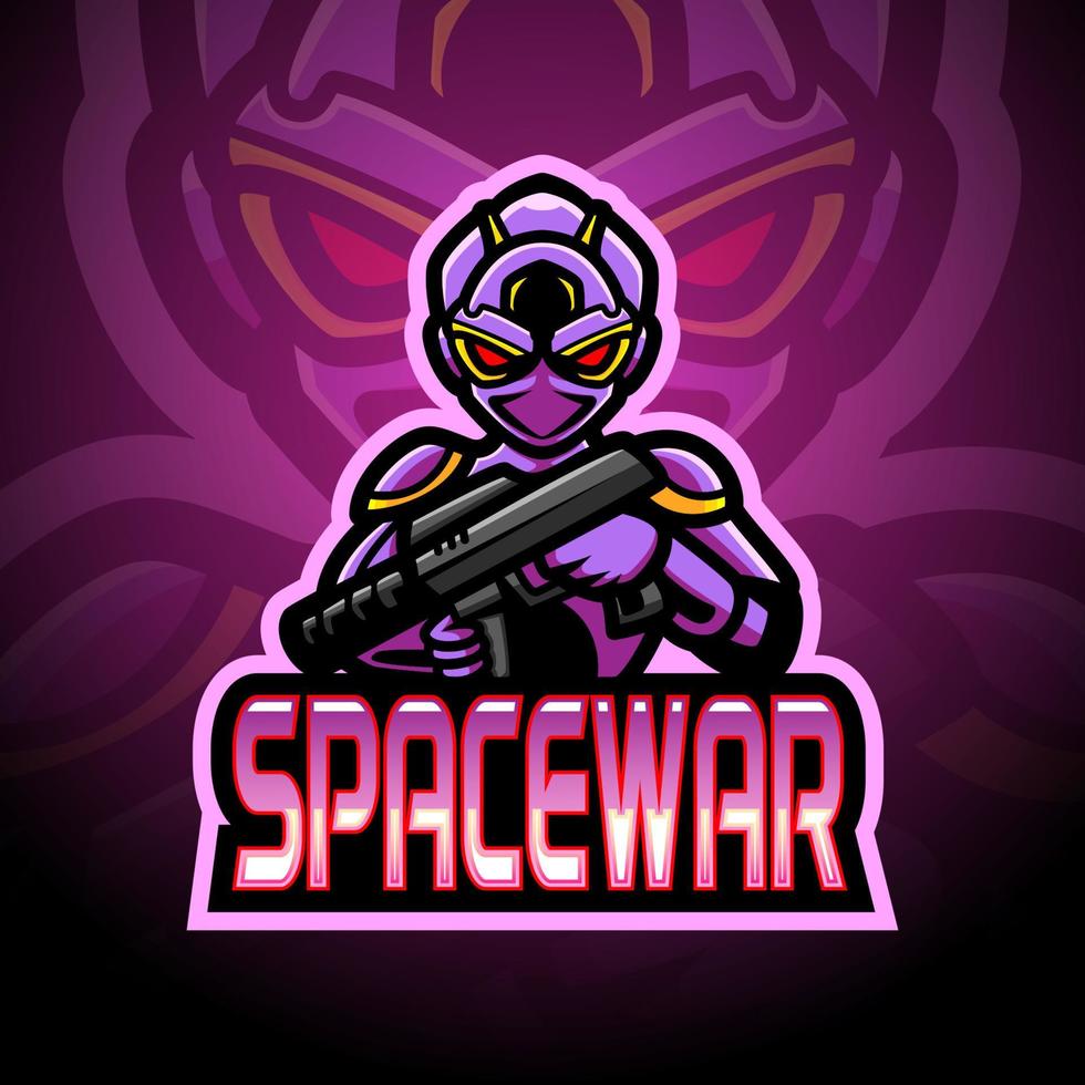 logo de mascotte esport de guerre spatiale vecteur