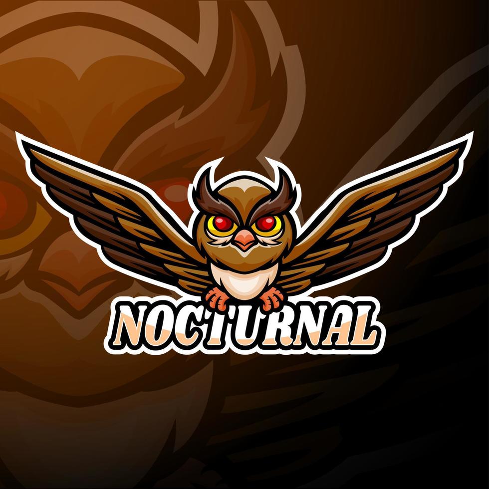 création de mascotte de logo esport nocturne vecteur