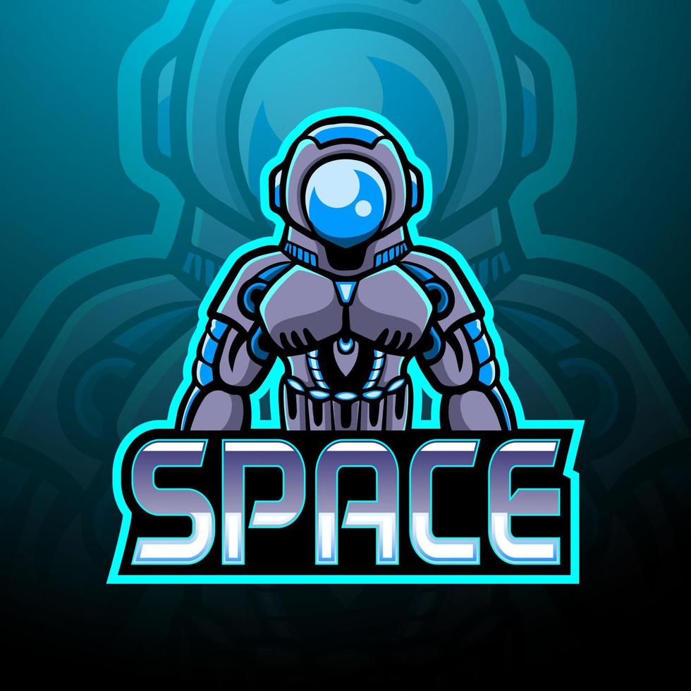 logo de la mascotte esport de l'armée de l'espace vecteur