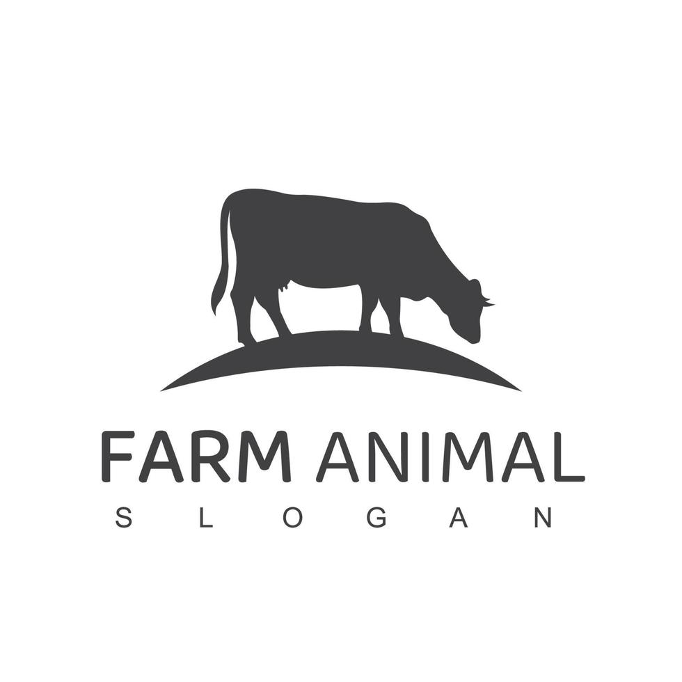 ferme, modèle de conception de logo animal vecteur