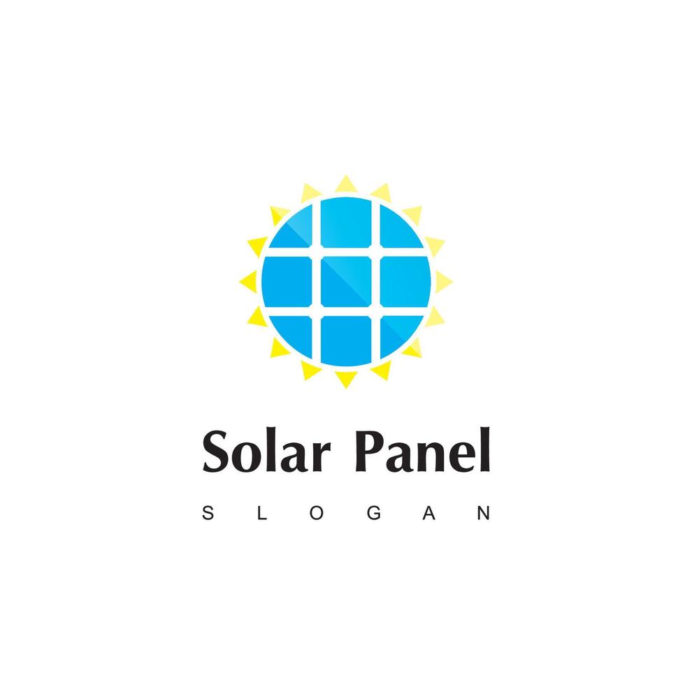 logo de la cellule solaire, symbole de l'énergie verte vecteur
