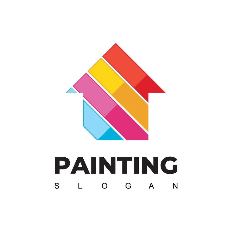 modèle de logo de peinture de maison vecteur