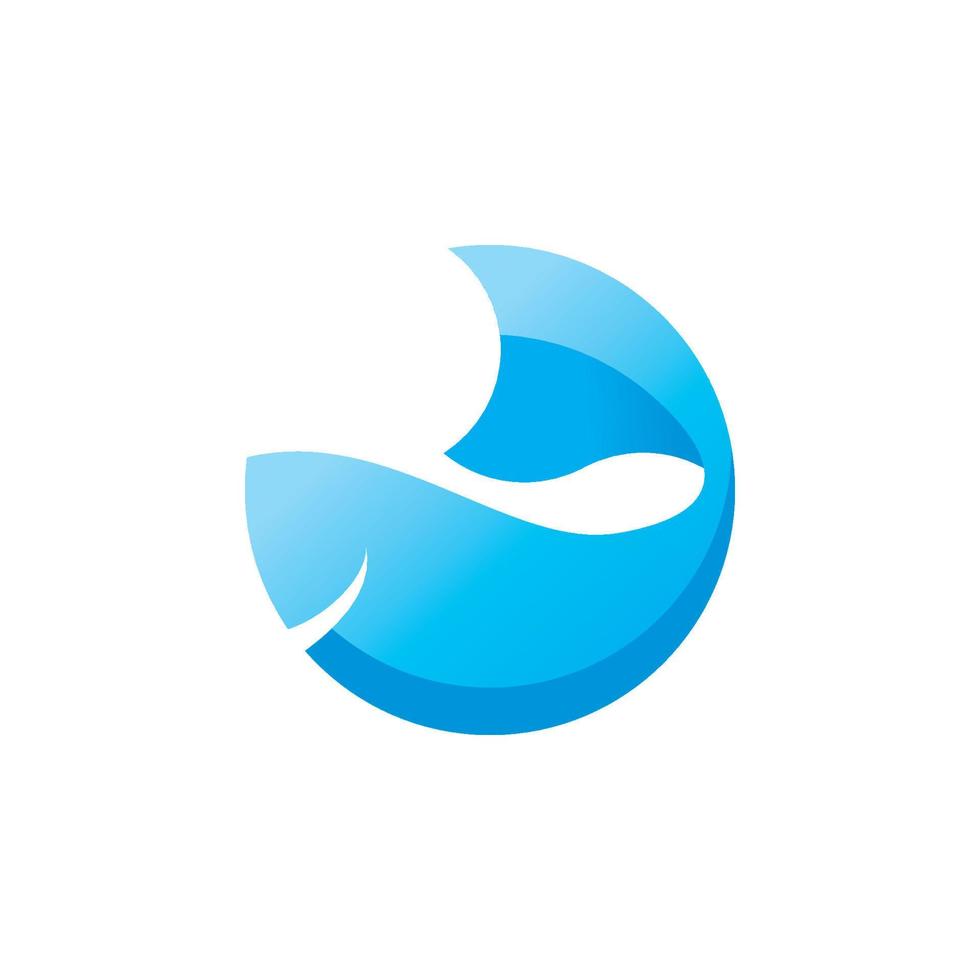 modèle de logo de poisson bleu abstrait vecteur