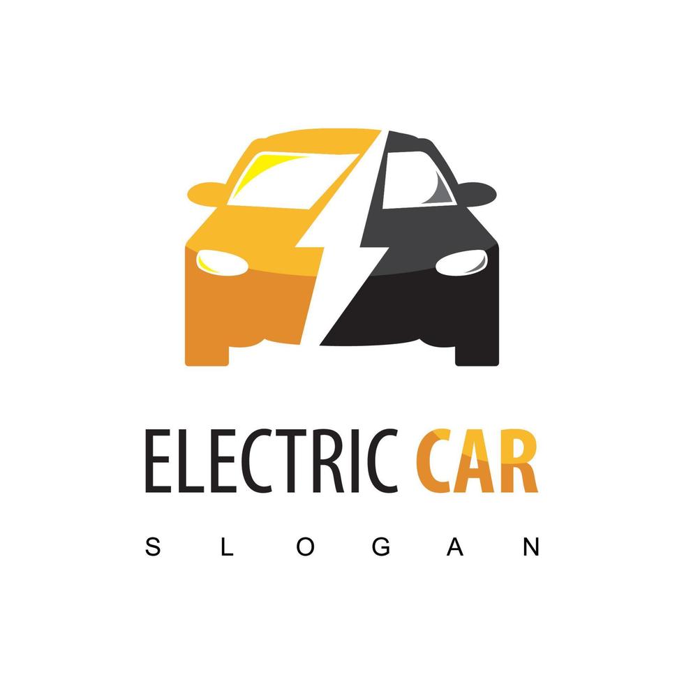 logo de voiture électrique, concept d'icône d'énergie verte vecteur