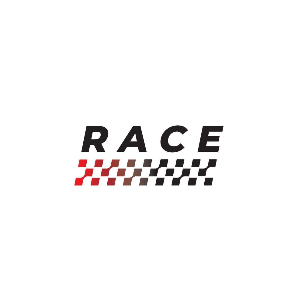 modèle de logo de drapeau de course de conception simple, icône de drapeau de course vecteur