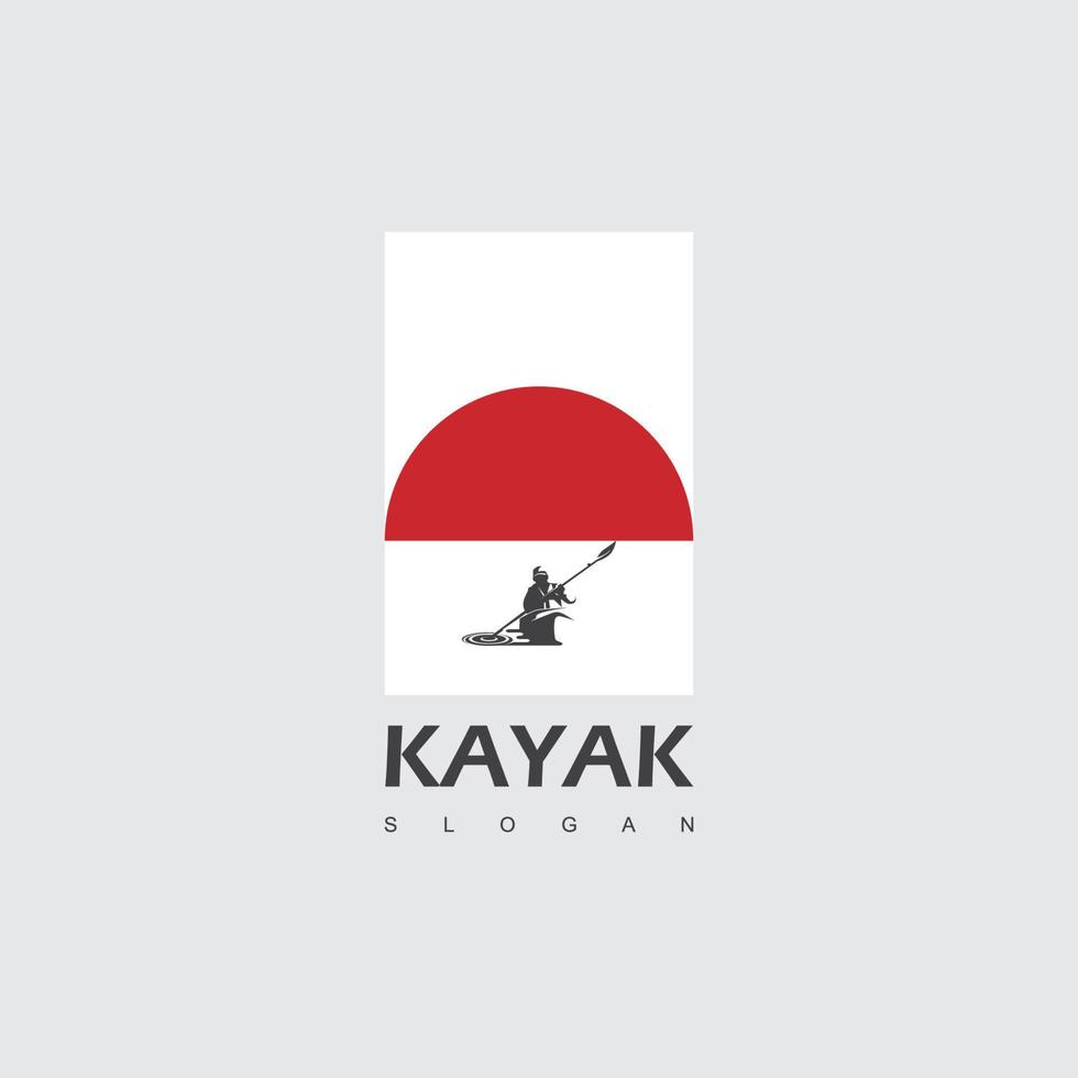 sports nautiques, modèle de conception de logo de kayak vecteur