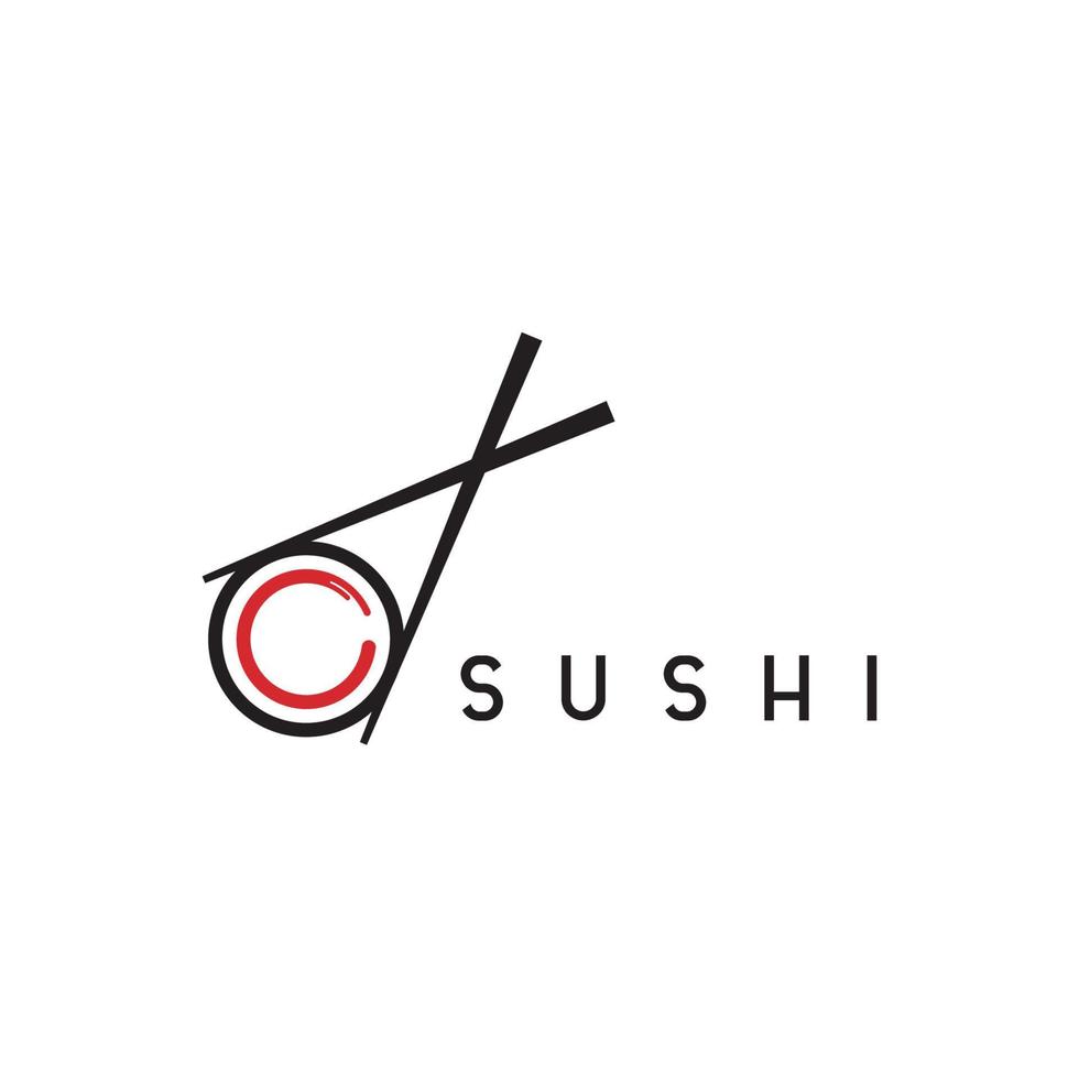 modèle de conception de logo de sushi vecteur