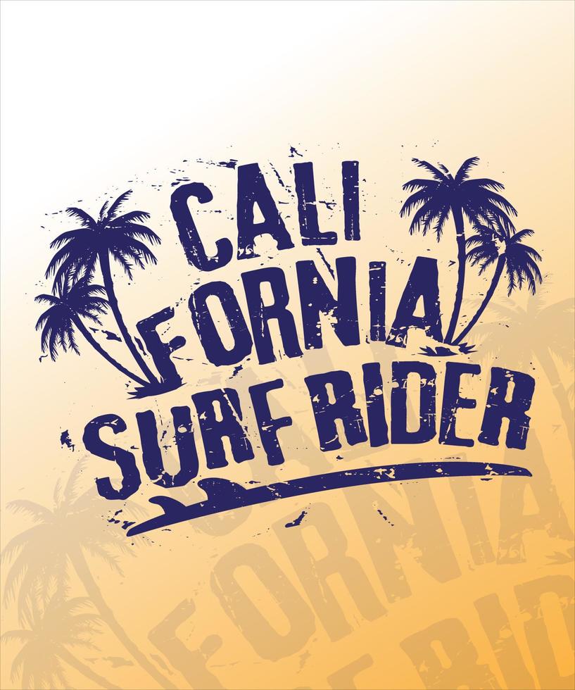 conception de tshirt de typographie d'été vintage california surf rider vecteur