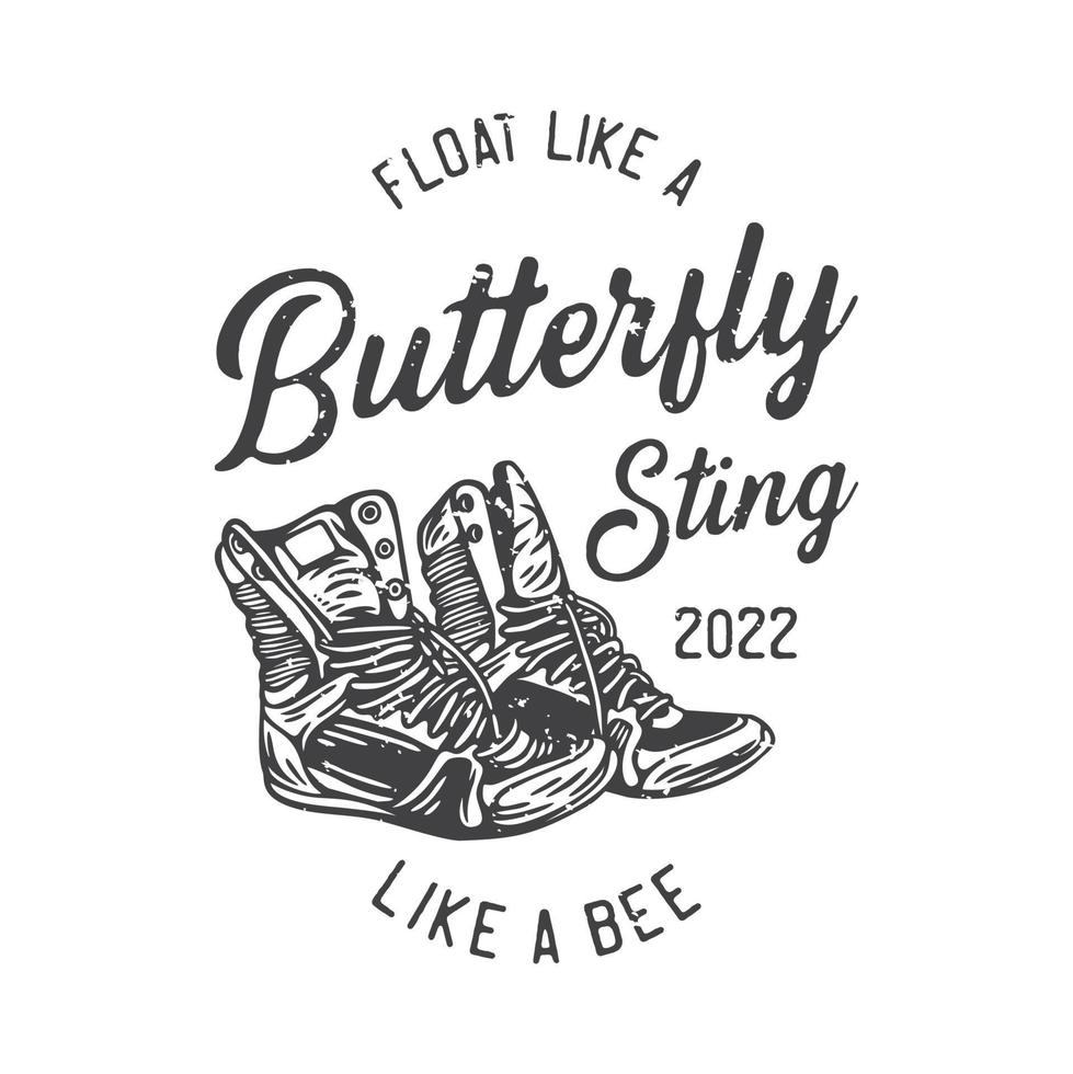 illustration vintage américaine flotter comme un papillon piquer comme une abeille pour la conception de t shirt vecteur