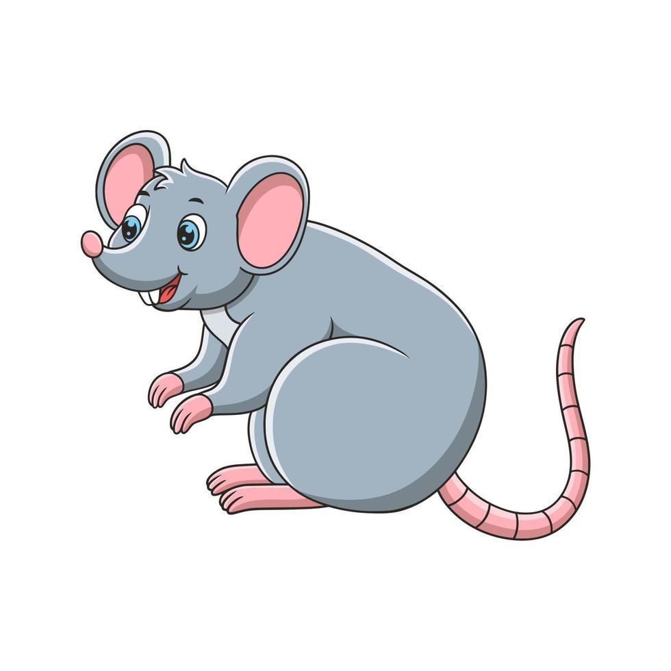 illustration de dessin animé le rat est debout sur un morceau de bûche qui a dérivé dans le fossé vecteur