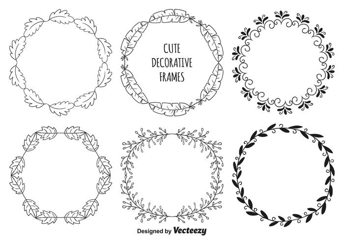 Ensemble de cadre décoratif vecteur