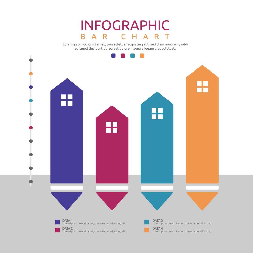 modèle d'infographie de données statistiques de graphique de barre immobilière vecteur