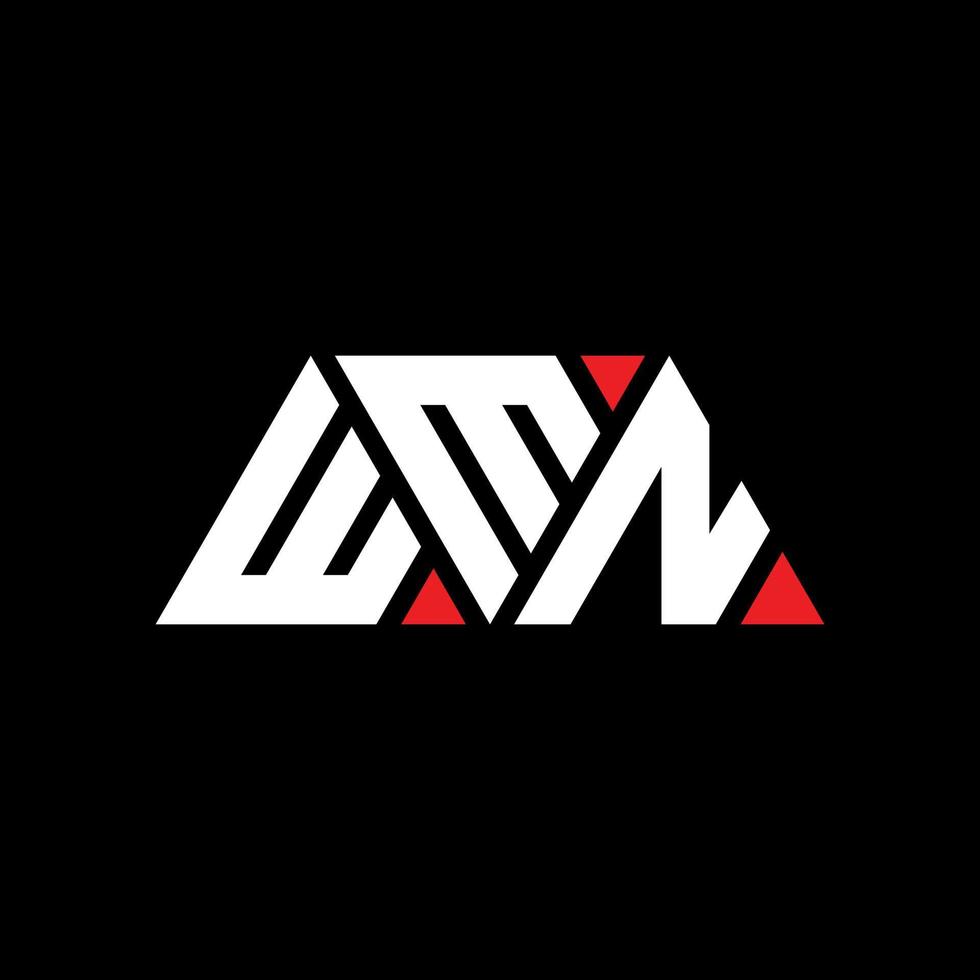 création de logo de lettre triangle wmn avec forme de triangle. monogramme de conception de logo wmn triangle. modèle de logo vectoriel triangle wmn avec couleur rouge. logo triangulaire wmn logo simple, élégant et luxueux. wmn