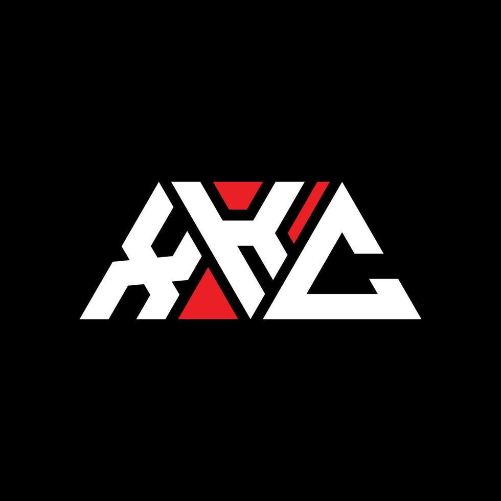 création de logo de lettre triangle xkc avec forme de triangle. monogramme de conception de logo triangle xkc. modèle de logo vectoriel triangle xkc avec couleur rouge. logo triangulaire xkc logo simple, élégant et luxueux. xkc