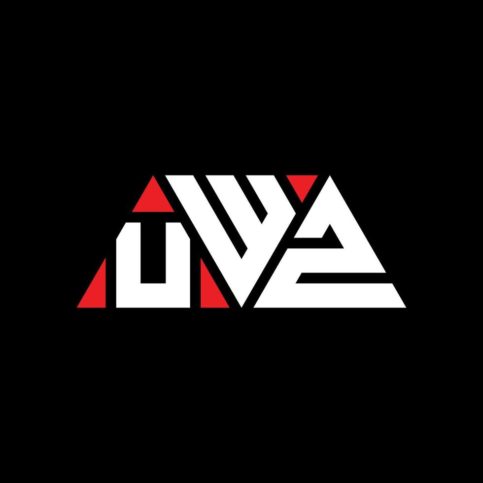 création de logo de lettre triangle uwz avec forme de triangle. monogramme de conception de logo triangle uwz. modèle de logo vectoriel triangle uwz avec couleur rouge. logo triangulaire uwz logo simple, élégant et luxueux. euh