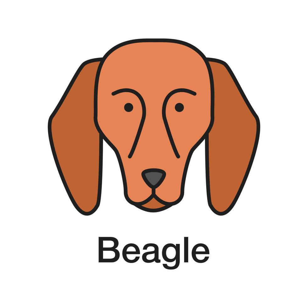 icône de couleur beagle. race de chien de chasse. illustration vectorielle isolée vecteur