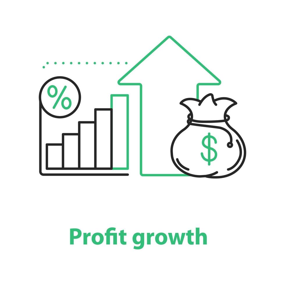 icône de concept de croissance des bénéfices. illustration de fine ligne d'idée d'entreprise. le revenu. dessin de contour isolé de vecteur