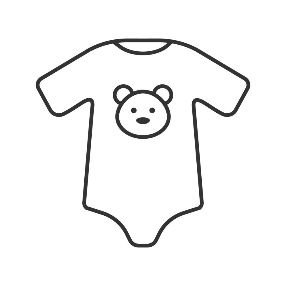 icône linéaire de body bébé. illustration de la ligne mince. vêtements de bébé nouveau-né. symbole de contour. dessin de contour isolé de vecteur